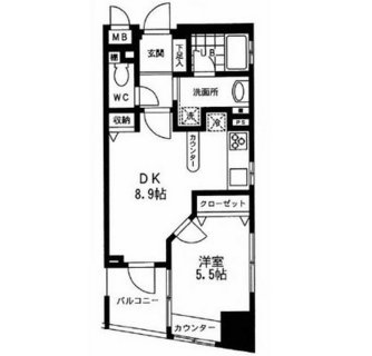 東京都目黒区上目黒３丁目 賃貸マンション 1DK